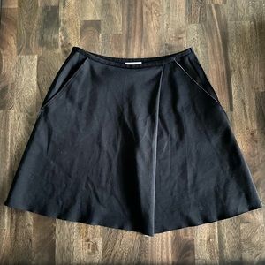 Wilfred Black Pleated Faux Wrap Skirt with Pockets and Exposed Hem Size 4